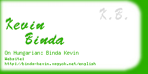 kevin binda business card